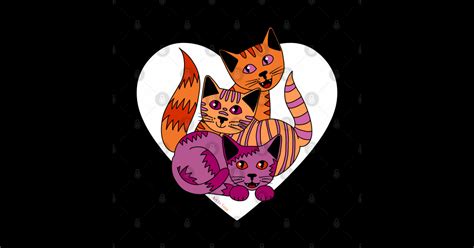 Three Lesbian Kitties Lesbian Sticker TeePublic