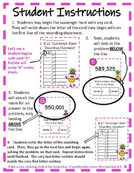 Compare And Order Whole Numbers Scavenger Hunt Teks C By Dana Sims