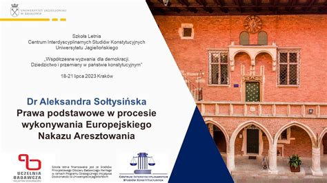 Szkoła Letnia CISK UJ Dr Aleksandra Sołtysińska Prawa podstawowe w