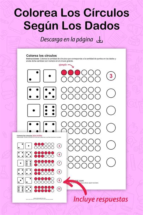 Colorea Los Círculos Según Los Dados en 2024 Ejercicios tablas de