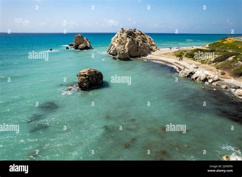 Petra Tou Romiou Der Felsen Der Aphrodite Aus Der Luft Gesehen Kouklia