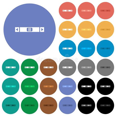 Horizontal Scroll Bar Round Flat Multi Colored Icons Stock Vector