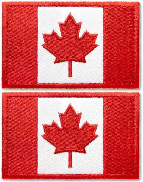 Embtao Canada Flag Embroidered Patch Canadian Maple Leaf Iron On Sew On National Emblem