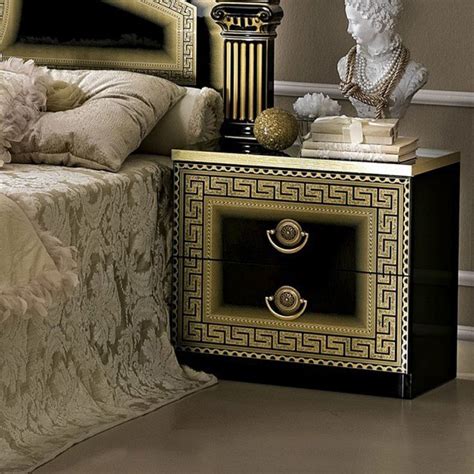 Aida Nightstand (Black and Gold) by ESF Furniture | FurniturePick