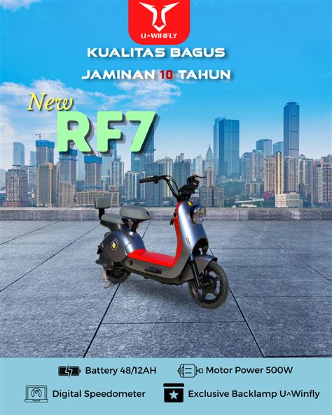 Sepeda Listrik Uwinfly Redfish Rf Uwinfly Baterai Watt Rf