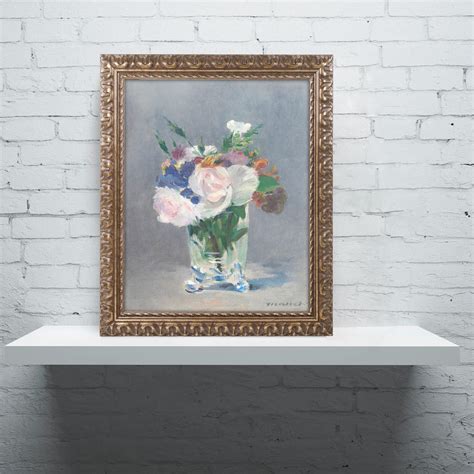 Vault W Artwork Flower Flowers In A Crystal Vase By Edouard Manet