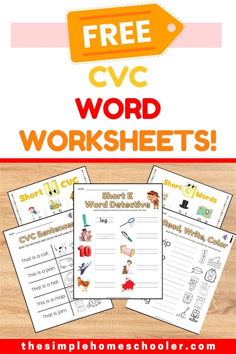 25 Free Cvc Word Worksheets For Kindergarten Easy Print The Simple