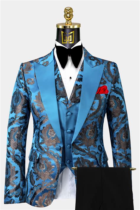 3 Piece Light Blue Tuxedo Suit Gentlemans Guru