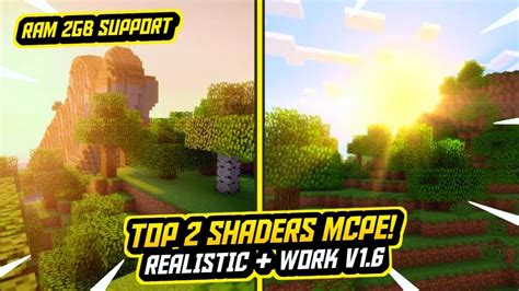 TOP 2 SHADERS MCPE ULTRA REALISTIC RAM 1 2GB V1 16 SUPPORT RINGAN