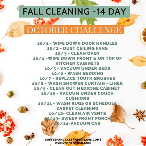 14 Day Fall Cleaning Checklist Organize By Dreams