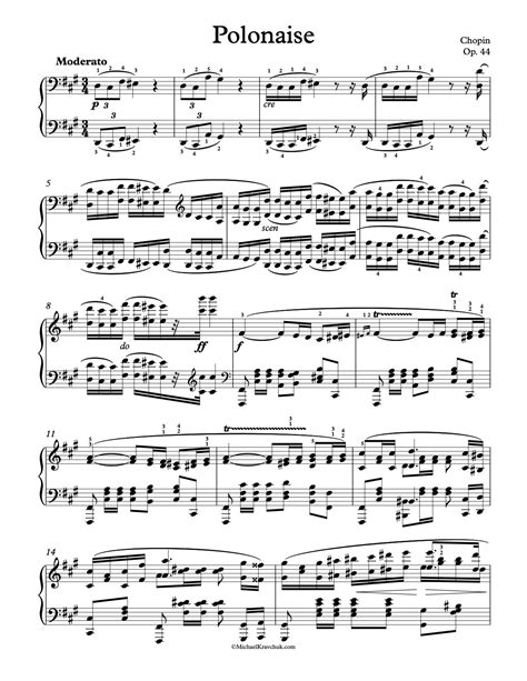 Free Piano Sheet Music Polonaise Op 44 Chopin Michael Kravchuk Piano Sheet Music Free