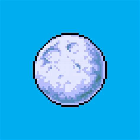 Moon pixel art icon. Yellow and grey pixelated Moon design for logo ...