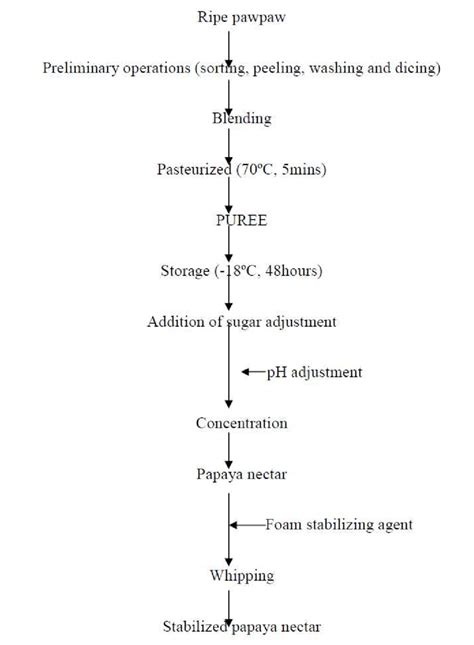 Flow Chart For The Production Of Papaya Nectar Download Scientific Diagram