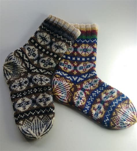 Traditional Fair Isle Sock Pattern Etsy