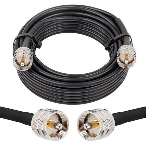 Mookeerf Uhf Pl259 Cable Rg58 Cb Coax Cable 25ft Uhf Male To Uhf So239 Male Cb Antenna Cable