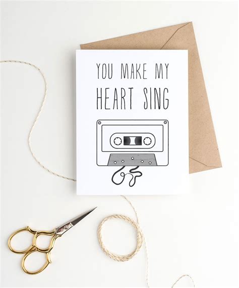 Printable Valentine s Day Card You Make my Heart Sing Decoración de