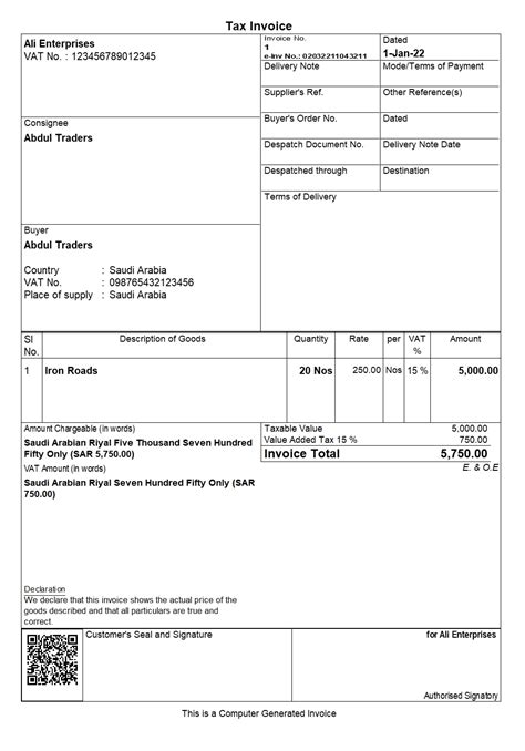 E Invoicing Formats In Saudi Arabia Tally Solutions