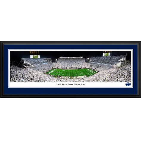 Latitude Run® Penn State 2023 White Out Framed Panoramic Print on Paper ...