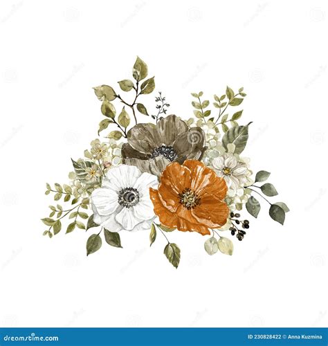 Floral Arrangement In Rustic Style Rust And Burnt Orange Flowers Fall