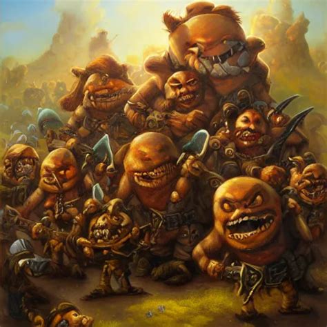 Army Of Pirate Trolls Oil Painting By Justin Gerard Stable