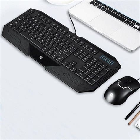 Kit Teclado E Mouse Usb Gaming Membrana Gk1000 Hp Original