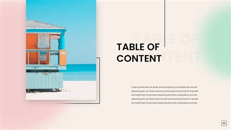 Powerpoint Summer Theme Table Of Content Slide Slidekit