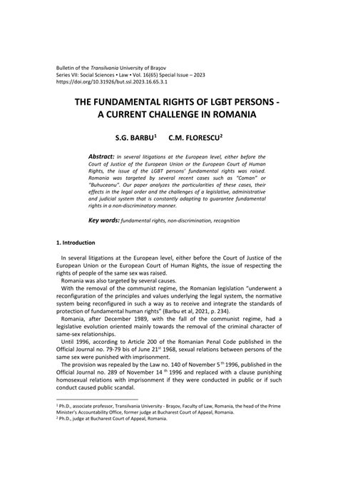 Pdf The Fundamental Rights Of Lgbt Persons A Current Challenge In