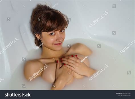 Beautiful Sexy Naked Girl Resting Milk Stock Photo Shutterstock