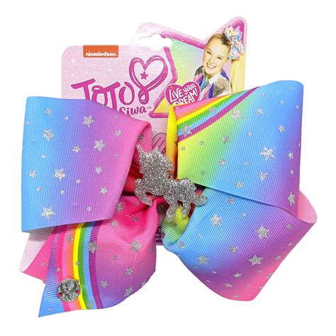 Jojo Siwa Jo Jo Siwa Bow In Rainbow Colors With A Unicorn Center