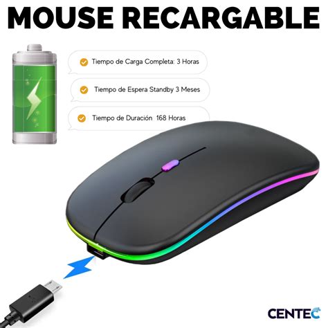 Ripley MOUSE INALÁMBRICO DUAL BLUETOOTH USB 2G RECARGABLE RGB BK