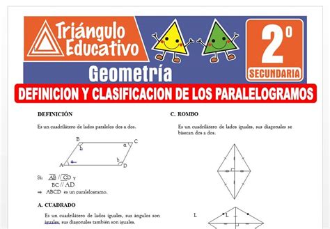 Definición y Clasificación de los Paralelogramos para Segundo de