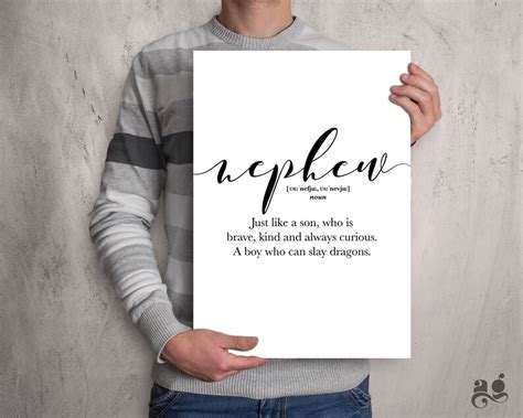 Nephew Definition Prints Printable Word Posters Gift for a - Etsy