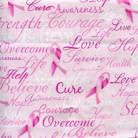 Breast Cancer Awareness Cotton Fabric By The Yard Pink Etsy