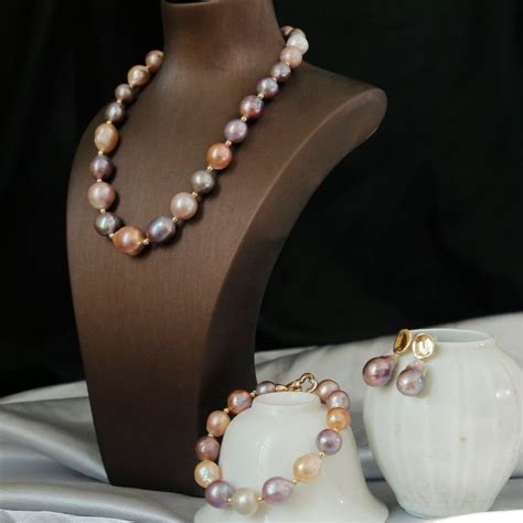 Natural Edison Pearl Coloured Necklace Baroque Pearls Jewelry Pearl