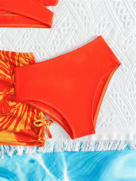 Shein Conjunto Conjunto Mai Bikini Envolvente Para Meninas