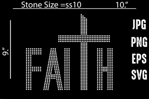 Faith Rhinestone Template Design Graphic By MRUMU Creative Fabrica