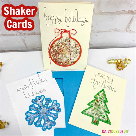 Fun Festive Christmas Shaker Cards Daily Dose Of Diy