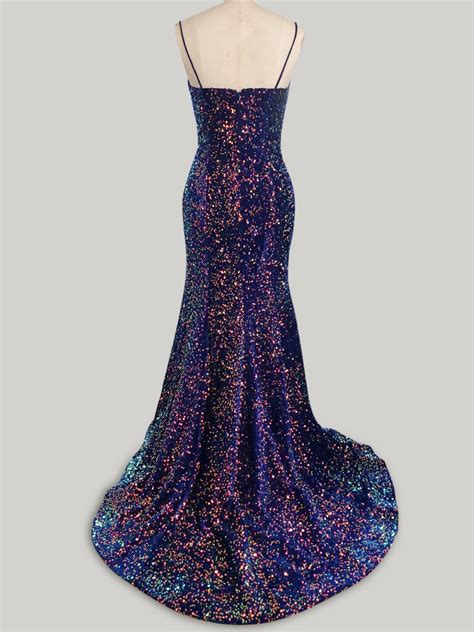 Velvet Sequin Prom Dresses Yelure