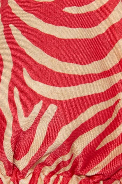 Vix Paula Hermanny Fiorella Chain Embellished Zebra Print Triangle Bikini Top The Outnet