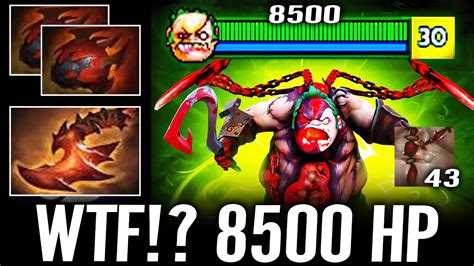 Pudge Insanely Tank 8500 HP With X2 Heart Of Tarrasque Mid Dota 2 Pro