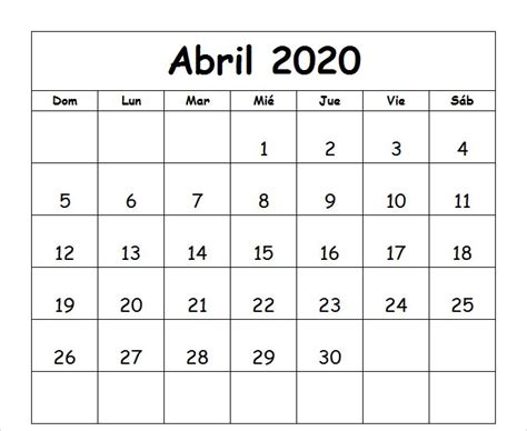 Profesional Calendario Abril 2020 Em 2020 Calendário Abril Vitrine