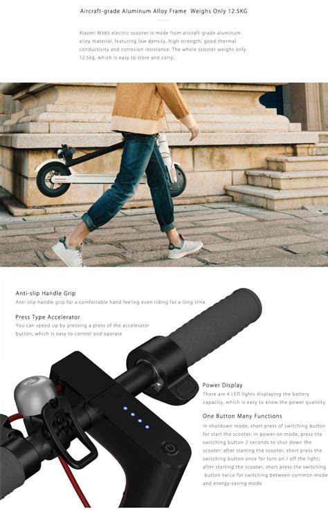 International Version Xiaomi Mijia M365 Folding Electric Scooter White