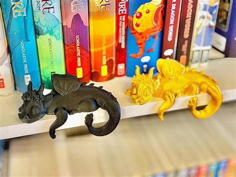Bookshelf Dragon Sleeping V3 Adorable 3d Printed Dragon Decor Fantasy