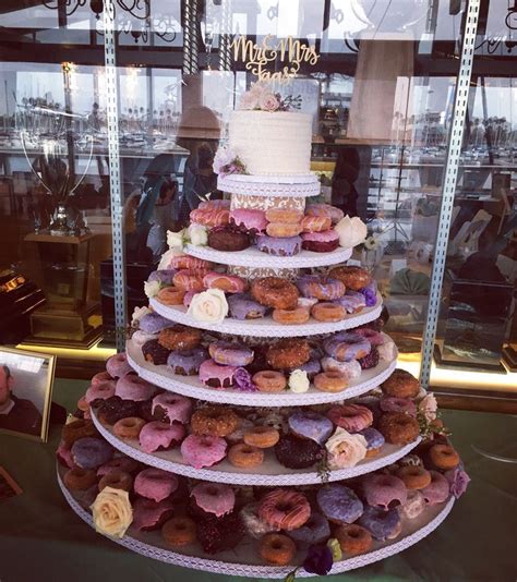 The Perfect Wedding Cake For A Morning Wedding Donut Cake Towers Are