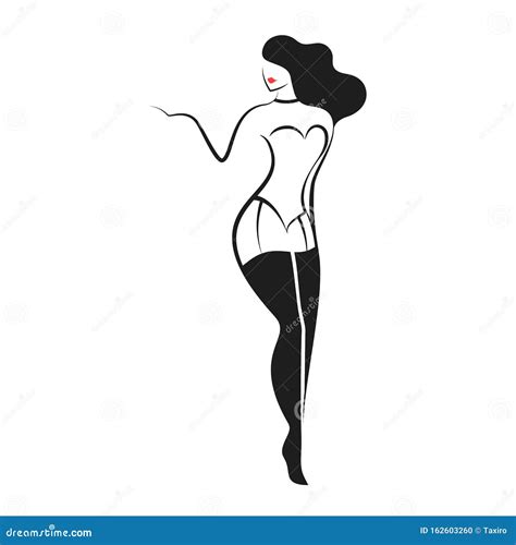 Woman In A Lingerie Stock Vector Illustration Of Corset