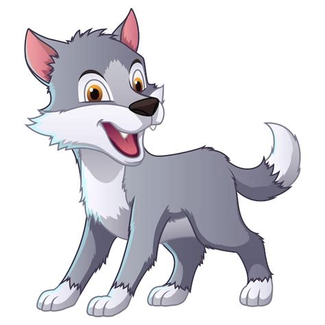 Premium Vector | Little wolf cartoon animal illustration