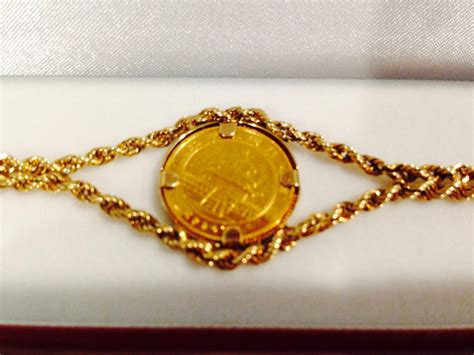 14k Genuine Panda Gold Coin Bracelet Etsy