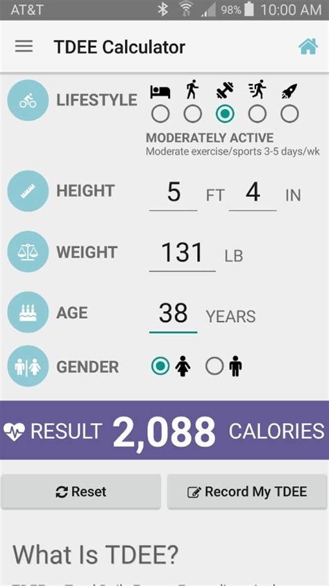 Free Tdee Calculator Tracker Apps For Android Ios