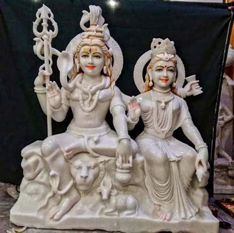 White Painted Marble Gauri Shankar Murti For Worship At Rs In Jaipur