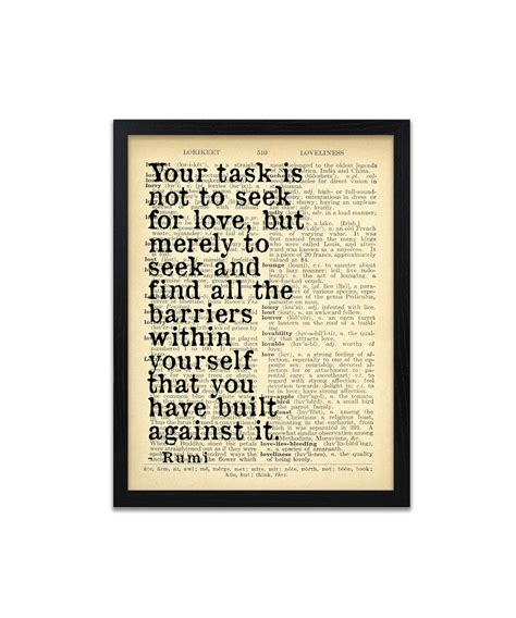 Love Poem Print Rumi Poem Poster Love Poems Prints Unframed ...